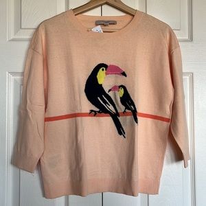 Loft Peach Toucan 3/4 sleeves Pull over